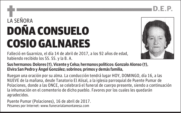 DOÑA CONSUELO COSIO GALNARES