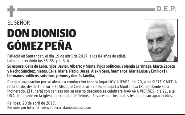 DON DIONISIO GÓMEZ PEÑA