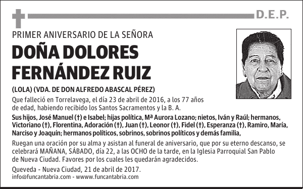 Doña Dolores Fernández Ruiz