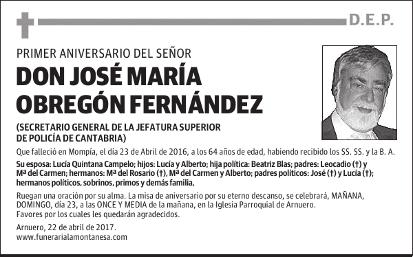 DON JOSÉ MARÍA OBREGÓN FERNÁNDEZ