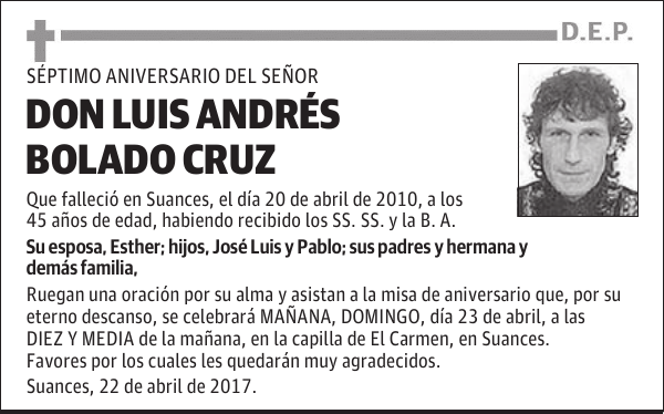 LUIS ANDRÉS BOLADO CRUZ