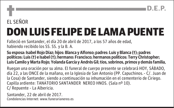 DON LUIS FELIPE DE LAMA PUENTE