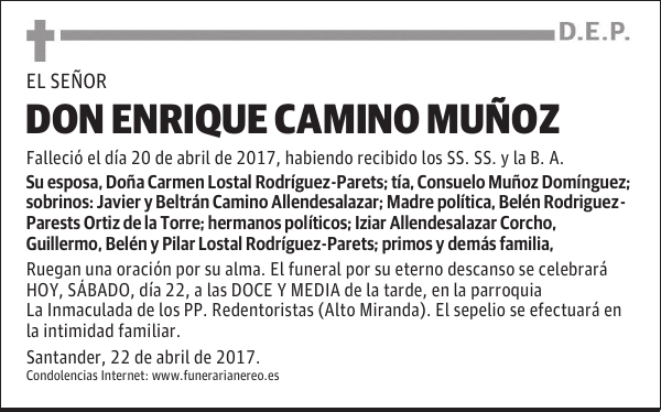DON ENRIQUE CAMINO MUÑOZ