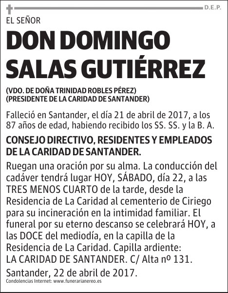 DON DOMINGO SALAS GUTIÉRREZ
