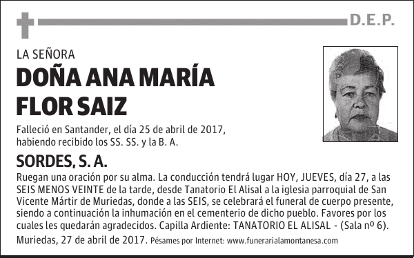 DOÑA ANA MARIA FLOR SAIZ