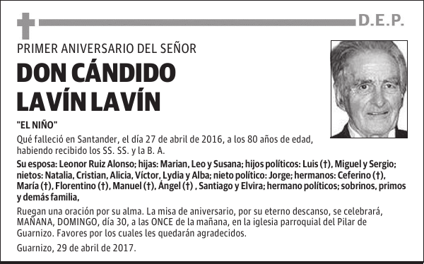 DON CÁNDIDO LAVÍN LAVÍN
