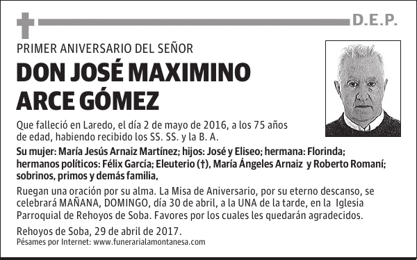 DON JOSÉ MAXIMINO ARCE GÓMEZ