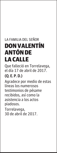DON VALENTÍN ANTÓN DE LA CALLE