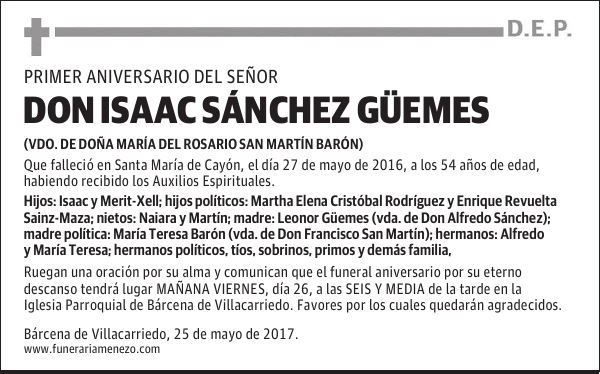 DON ISAAC SÁNCHEZ GÜEMES