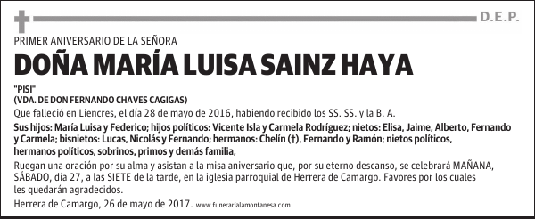 Doña María Luisa Sainz Haya