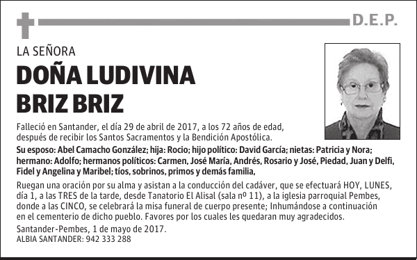 DOÑA LUDIVINA BRIZ BRIZ