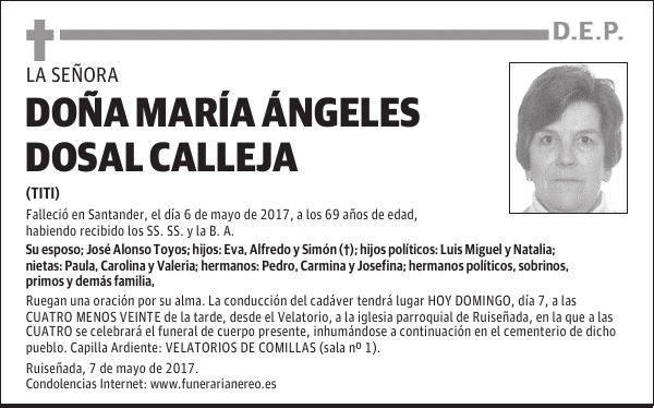 DOÑA MARÍA ÁNGELES DOSAL CALLEJA