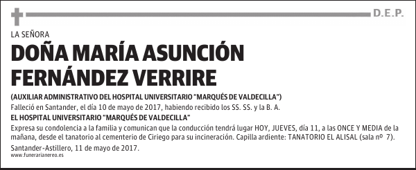 DOÑA MARÍA ASUNCIÓN FERNÁNDEZ VERRIRE
