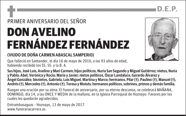 DON AVELINO FERNÁNDEZ FERNÁNDEZ