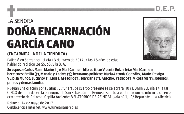 DOÑA ENCARNACIÓN GARCÍA CANO