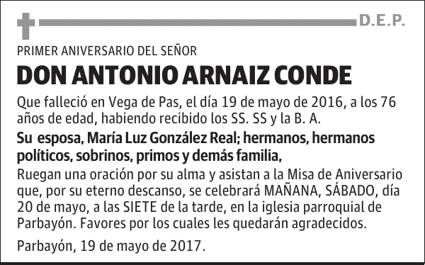 DON ANTONIO ARNAIZ CONDE