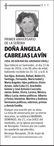 DOÑA ÁNGELA CABREJAS LAVÍN