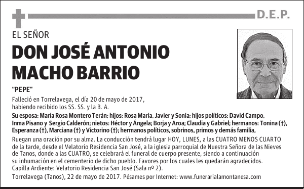 DON JOSÉ ANTONIO MACHO BARRIO