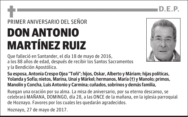 DON ANTONIO MARTÍNEZ RUIZ