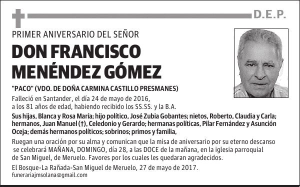 DON FRANCISCO MENÉNDEZ GÓMEZ