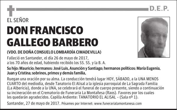 DON FRANCISCO GALLEGO BARBERO