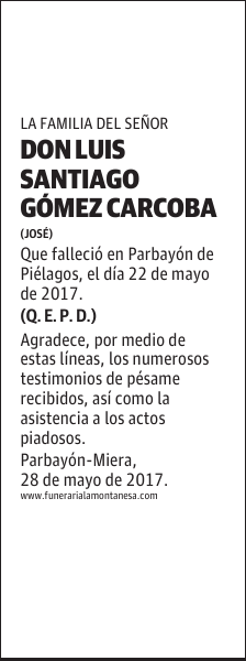 DON LUIS SANTIAGO GÓMEZ CARCOBA