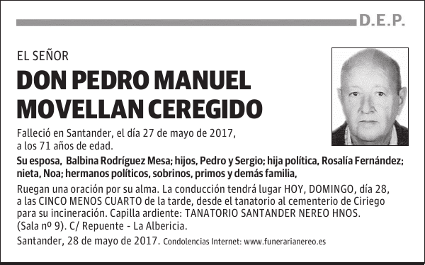 DON PEDRO MANUEL MOVELLAN CEREGIDO