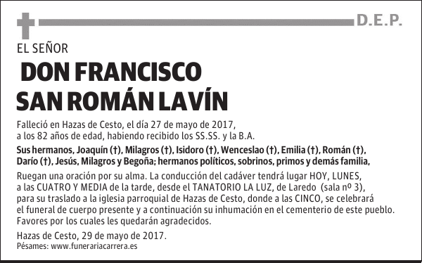 DON FRANCISCO SAN ROMAN LAVIN