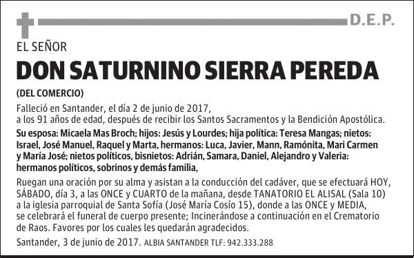 DON SATURNINO SIERRA PEREDA