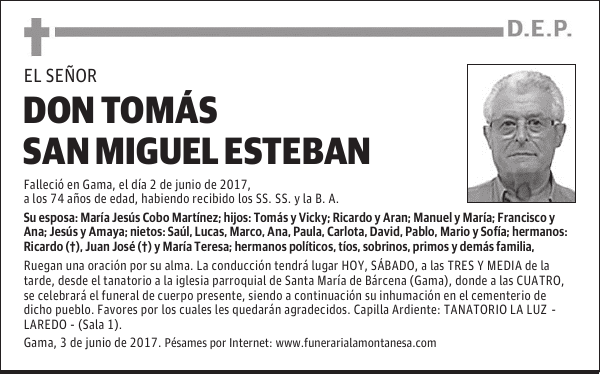 DON TOMÁS SAN MIGUEL ESTEBAN