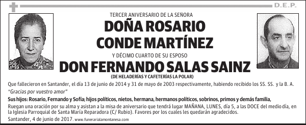 DOÑA ROSARIO CONDE MARTÍNEZ