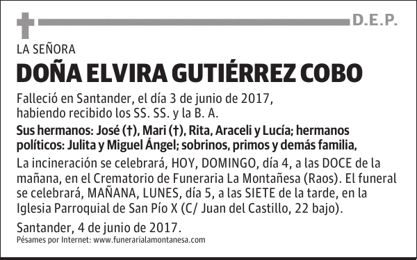 DOÑA ELVIRA GUTIÉRREZ COBO