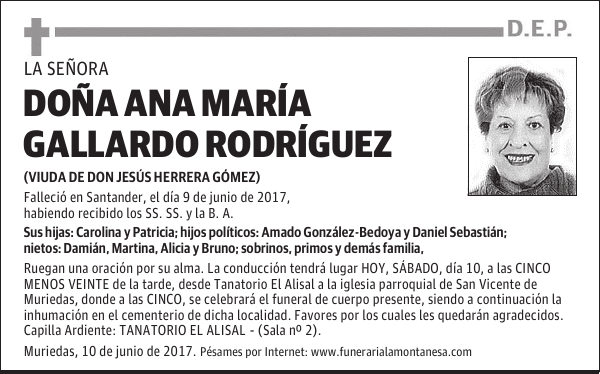 DOÑA ANA MARÍA GALLARDO RODRIGUEZ