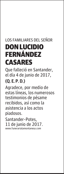 DON LUCIDIO FERNANDEZ CASARES
