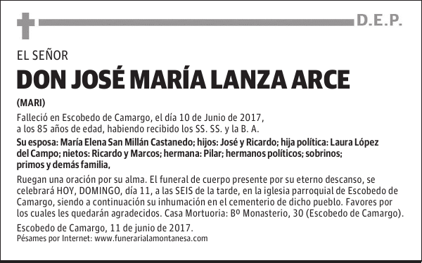 DON JOSÉ MARIA LANZA ARCE