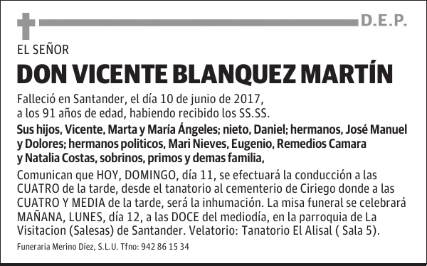 Don VICENTE BLANQUEZ MARTIN