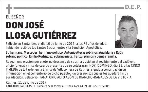 D. JOSE LLOSA GUTIERREZ