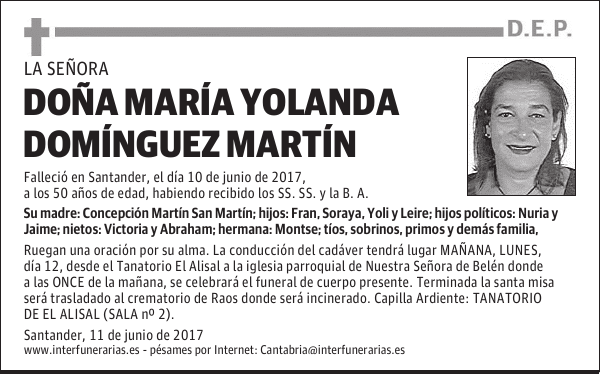 Da. MARÍA YOLANDA DOMÍNGUEZ MARTIN