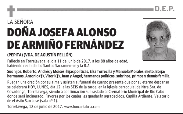 Doña Josefa Alonso de Armiño Fernández