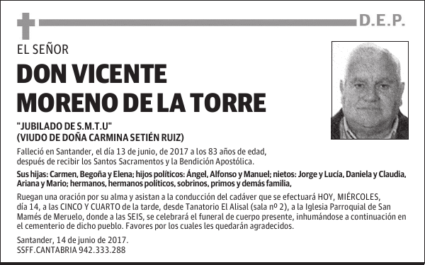 DON VICENTE MORENO DE LA TORRE