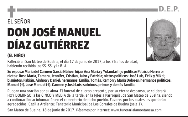 DON JOSÉ MANUEL DÍAZ GUTIÉRREZ