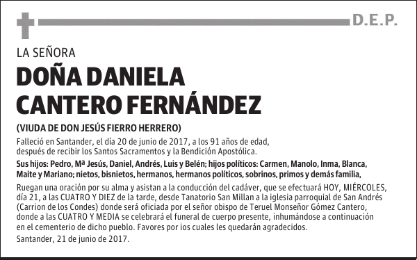DOÑA DANIELA CANTERO FERNANDEZ