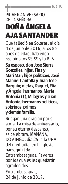 DOÑA ÁNGELA AJA SANTANDER
