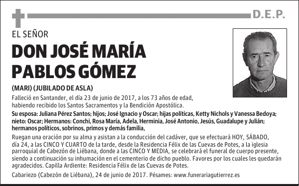 D. JOSÉ MARÍA PABLOS GÓMEZ