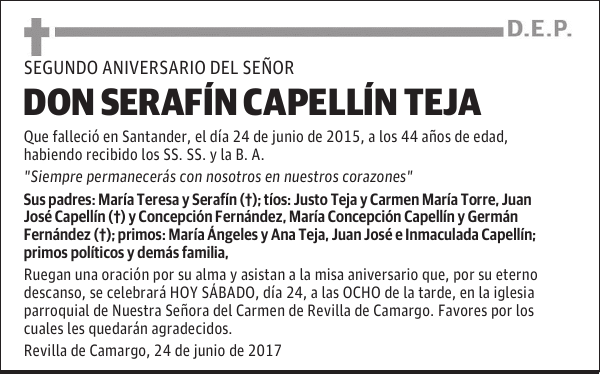 DON SERAFÍN CAPELLÍN TEJA
