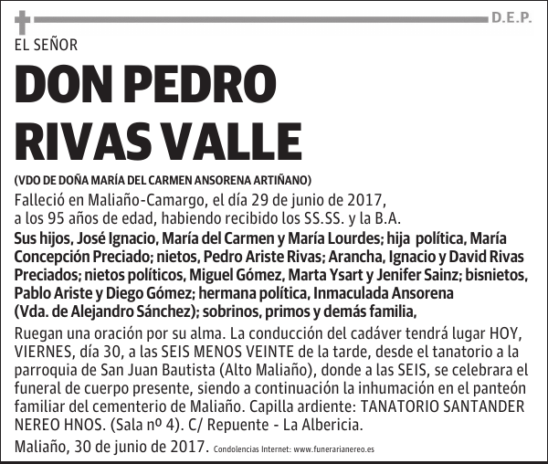 DON PEDRO RIVAS VALLE