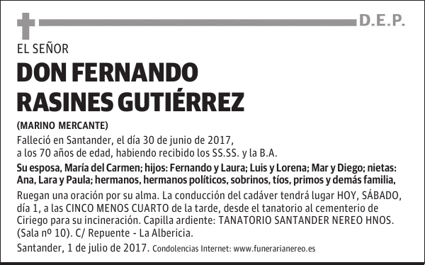 DON FERNANDO RASINES GUTIERREZ