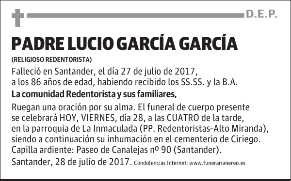 PADRE LUCIO GARCIA GARCIA