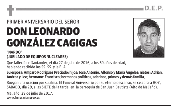 DON LEONARDO GONZÁLEZ CAGIGAS