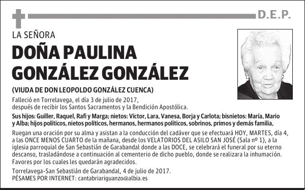 DOÑA PAULINA GONZÁLEZ GONZÁLEZ